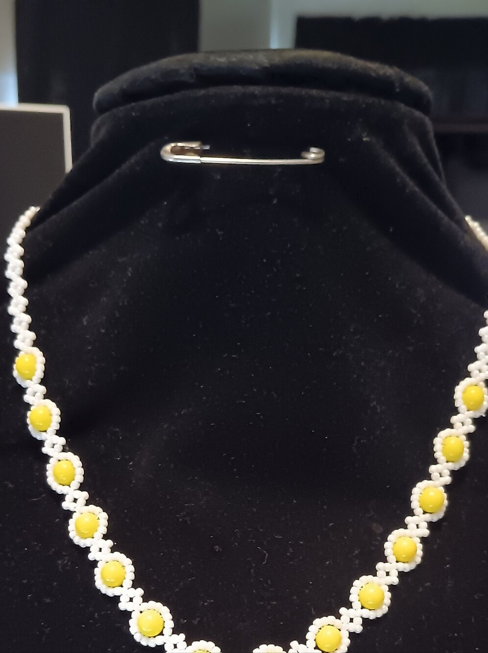 Handcrafted Yellow Bead Floral Necklace - Women Jewelry